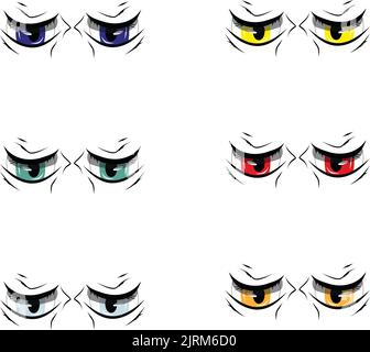 Cartoon schöne Augen Vektor-Set. Böse Augen des Teufels. Stock Vektor