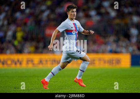 Pablo Torre vom FC Barcelona während des Freundschaftsspiel zugunsten der als zwischen dem FC Barcelona und Manchester City spielte am 24. August 2022 im Spotify Camp Nou Stadium in Barcelona, Spanien. (Foto von Colas Buera / PRESSIN) Stockfoto