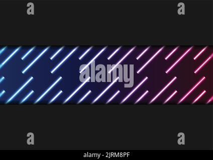 Blauer und ultravioletter Neon-Laserlinien abstrakter Hintergrund. Vektordesign Stock Vektor