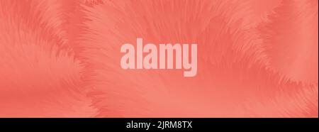 Living Coral trendy Farbe 2019 abstrakt flauschig Fell Banner. Vektorhintergrund Stock Vektor