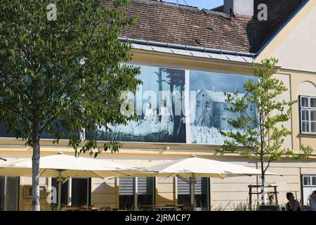 Außenausstellung beim La Gacilly-Baden Fotofestival in Baden bei Wien, Niederösterreich Stockfoto