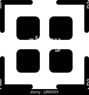 Scannen des schwarzen Glyphen-ui-Symbols für qr-Code Stock Vektor