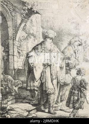 Abraham verwirft Hagar und Ismael., 1637, Niederlande, von Rembrandt van Rijn. Geschenk von Bischof Monrad, 1869. Stockfoto