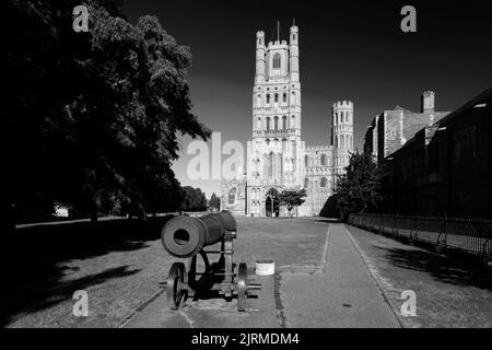 Sommerblick über Ely Cathedral; Ely City; Cambridgeshire; England; Großbritannien Stockfoto