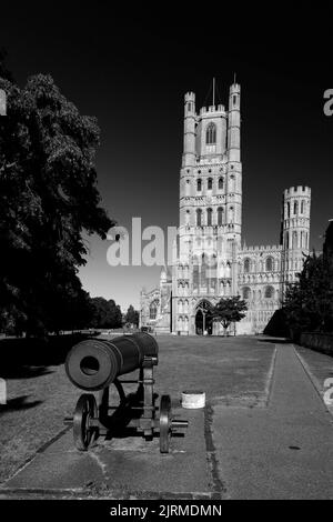 Sommerblick über Ely Cathedral; Ely City; Cambridgeshire; England; Großbritannien Stockfoto