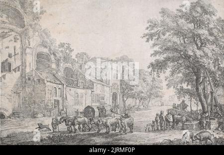 Die Annäherung an ein Dorf., 1615-1653, Niederlande, von Simon de Vlieger. Geschenk von Bischof Monrad, 1869. Stockfoto