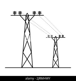 Hochspannungsmasten. Stock Vektor