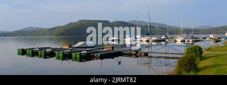 Bootsverleih Am Edersee, Waldeck, Waldecker Land, Hessen, Deutschland, Europa Stockfoto