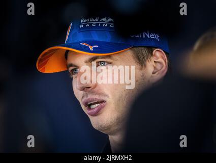 SPA - Max Verstappen (Oracle Red Bull Racing) auf der Rennstrecke Spa-Francorchamps im Vorfeld des Grand Prix von Belgien. REMKO DE WAAL Stockfoto