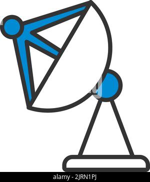 Symbol Für Satellitenantenne. Editierbare Fett Formatigte Kontur Mit Farbfüllungsdesign. Vektorgrafik. Stock Vektor