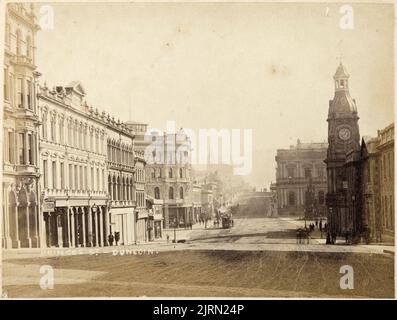 Princes Street, Dunedin. Aus dem Album: Land of Loveliness New Zealand, 1880s, Dunedin, von Burton Brothers. Stockfoto