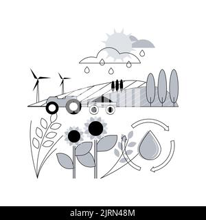 Regenerative Landwirtschaft abstrakte Konzept Vektor-Illustration. Erhaltung und Rehabilitation Landwirtschaftssystem, Erhöhung der ökologischen Biodiversität, Wasserkreislaufverbesserung abstrakte Metapher. Stock Vektor