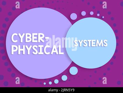 Handschriftschild Cyber Physical Systems. Konzept Bedeutung Mechanismus durch computerbasierte Algorithmen gesteuert Stockfoto