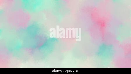 Abstrakte Digitalzeichnung mit bunten Flecken in Form von Wolken und verschwommenen Aquarellfarben Stockfoto