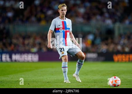 Frenkie de Jong vom FC Barcelona während des Freundschaftsspiels zugunsten der als zwischen dem FC Barcelona und Manchester City spielte am 24. August 2022 im Spotify Camp Nou Stadium in Barcelona, Spanien. (Foto von Sergio Ruiz / PRESSIN) Stockfoto