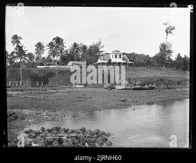 The King's Palace, Neiafu, Vavau, Tonga, Juli 1884, Neuseeland, von Burton Brothers, Alfred Burton. Stockfoto