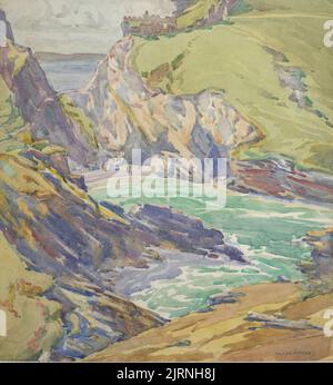 Untitled (Tintagel Haven with Ruins of Tintagel Castle, Cornwall), 1928, von Roland Hipkins. Geschenk von Herrn und Frau R.J. Waghorn, 1983. Stockfoto