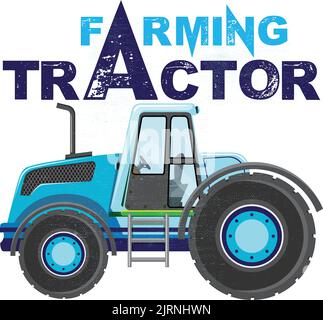 Farbschichttypografie eines Vintage-Landwirtschafts-Traktors Stock Vektor