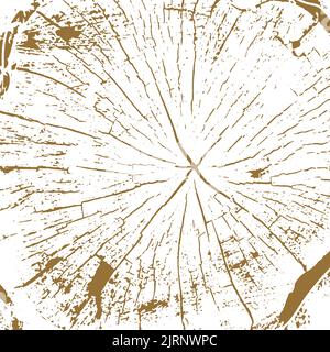 Baum Ringe Sägeschnitt Baumstamm Hintergrund. Vektor-Illustration. Stock Vektor