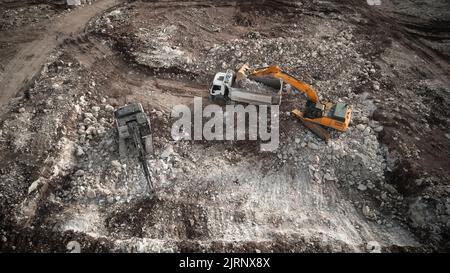 Maschinen auf der Baustelle Stockfoto