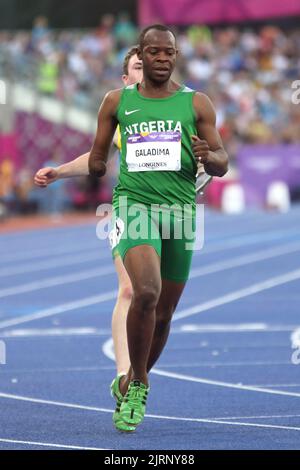 Suwaibidu GALADIMA aus Nigeria bei den Men's T45 / T47 100m bei den Commonwealth Games 2022 in Birmingham. Stockfoto