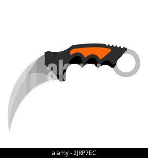 Karambit-Messer. Niedliches Karambit-Messer isoliert auf weißem Hintergrund. Vektorgrafik Stock Vektor