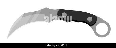 Karambit-Messer. Niedliches Karambit-Messer isoliert auf weißem Hintergrund. Vektorgrafik Stock Vektor