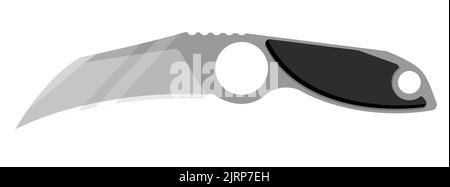 Karambit-Messer. Niedliches Karambit-Messer isoliert auf weißem Hintergrund. Vektorgrafik Stock Vektor