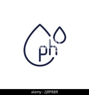 Symbol für pH-Linie mit Wassertropfen Stock Vektor