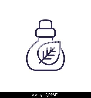 Pflanzliche homöopathische Medizin, Naturheilkunde Linie Symbol Stock Vektor