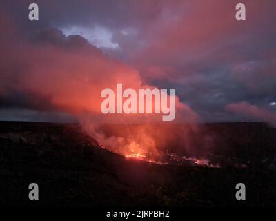 Der Unglaubliche Vulkanausbruch Des Kilauea Big Island Hawaii Stockfoto