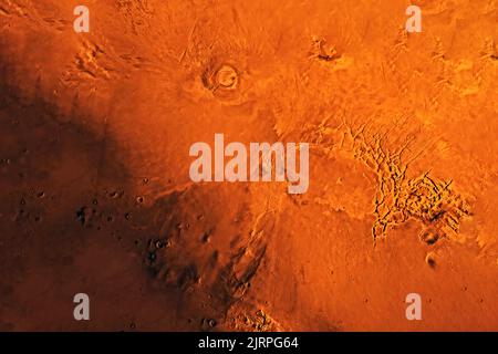 Oberfläche des Planeten Mars. Elemente dieses Bildes, die von der NASA eingerichtet wurden. Hochwertige Fotos Stockfoto