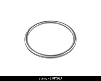 Metallring isoliert auf weißem Hintergrund. 3D Abbildung. Stockfoto