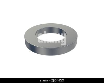 Metallring isoliert auf weißem Hintergrund. 3D Abbildung. Stockfoto