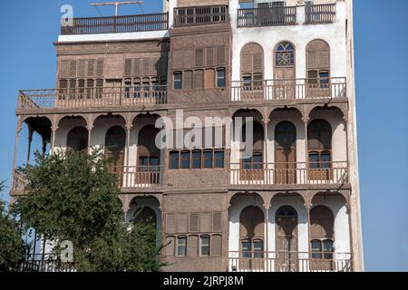 Fassade Shahbatly House Historic Al Balad District Jeddah Saudia Arabia 1 Stockfoto