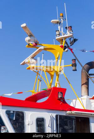 Navigationsausrüstung auf dem Boot Stockfoto