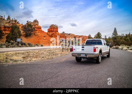 Das berühmte Geländefahrzeug von Ford im Red Canyon Dixie National Forest Stockfoto