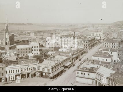 Dunedin vom Town Hall Tower, um 1880, Dunedin, von Burton Brothers. Stockfoto