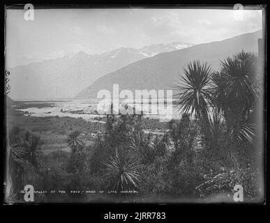 Valley of the Rees, Head of Lake Wakatipu, 1883, Neuseeland, von Burton Brothers. Stockfoto