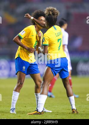 San Jose, Costa Rica. 25. August 2022. San Jose, Costa Rica, August 25. 2022: Während der FIFA U20 Frauen-Weltmeisterschaft Costa Rica 2022 Fußball-Halbfinale zwischen Brasilien und Japan im Estadio Nacional in San Jose, Costa Rica. (Daniela Porcelli/SPP) Quelle: SPP Sport Press Foto. /Alamy Live News Stockfoto