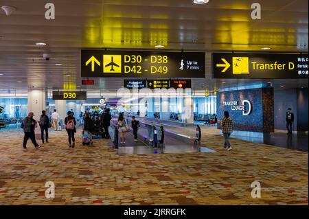 Terminal 1 am Flughafen Singapur Changi Stockfoto