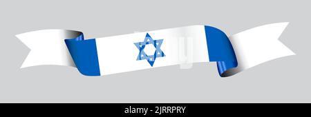 3D Fahne Israels auf einem Stoffband. Stock Vektor