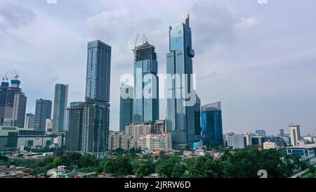 Jakarta, offiziell die Sonderhauptstadtregion von Jakarta, ist die größte und bevölkerungsreichste Stadt der Republik Indonesien Stockfoto