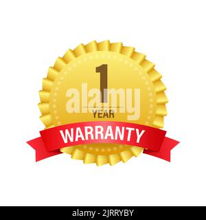 1 Jahr Garantie. Symbol für den Support-Service. Vektorgrafik. Stock Vektor