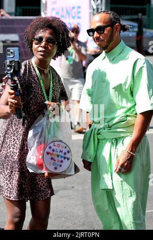 Spa Francorchamps, Belgien. 25. August 2022. Lewis Hamilton (GBR) Mercedes AMG F1. Großer Preis von Belgien, Donnerstag, 25.. August 2022. Spa-Francorchamps, Belgien. Quelle: James Moy/Alamy Live News Stockfoto