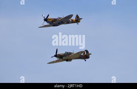 Supermarine Spitfire und Hawker Stockfoto