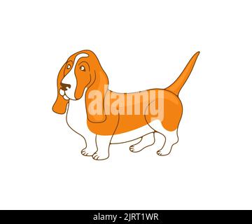 Basset Hund, Hund, Hund, Logo-Design. Tier, Haustier, Tierhandlung und Tierklinik, Vektor-Design und Illustration Stock Vektor