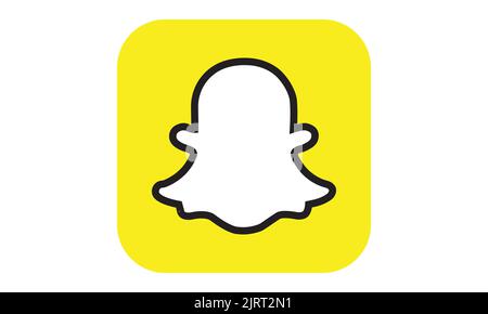 Snapchat-Logo auf dem pc-Bildschirm. Snapchat ist eine beliebte Foto-Messaging-Anwendung. Stock Vektor