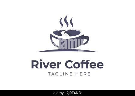 Ein Logo einer heißen Kaffeetasse - ideal für ein Café Stock Vektor