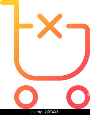 Clear Shopping Cart Pixel Perfect Gradient linear ui-Symbol Stock Vektor